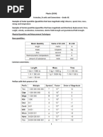 Physics Units and Dimensions Cheat Sheet | PDF