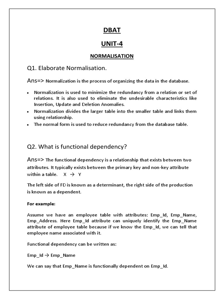 DBAT UNIT-4 Notes | PDF