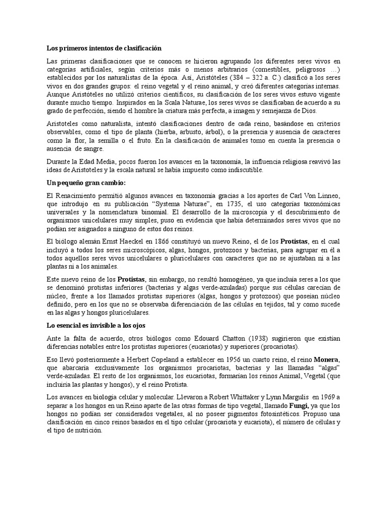 Intentos de Clasificación Taxonomica Descargar gratis PDF Plantas