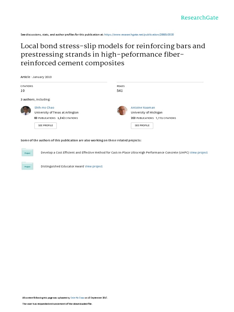 Local Bond Stress-Slip Models For Reinforcing Bars and Prestressing ...