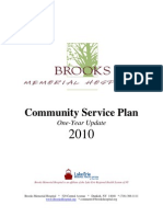 Community Service Plan: One-Year Update