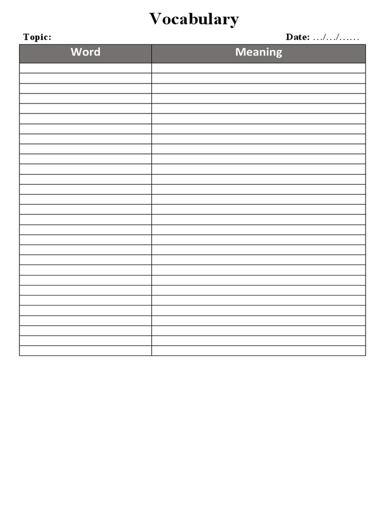 Vocabulary | PDF