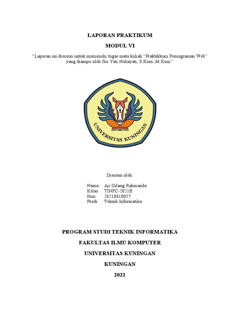 Laporan Praktikum Pemrograman Web | PDF