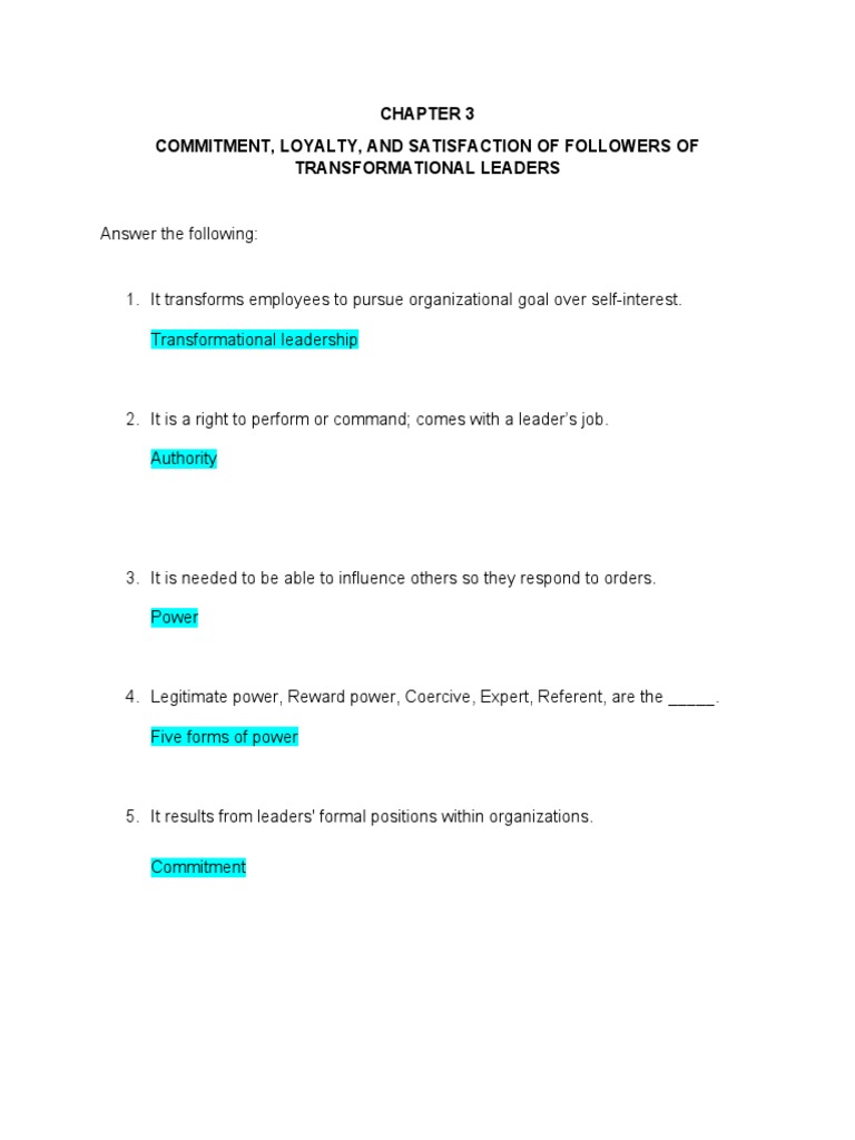 Transformational Leadership Impact on Followers | PDF