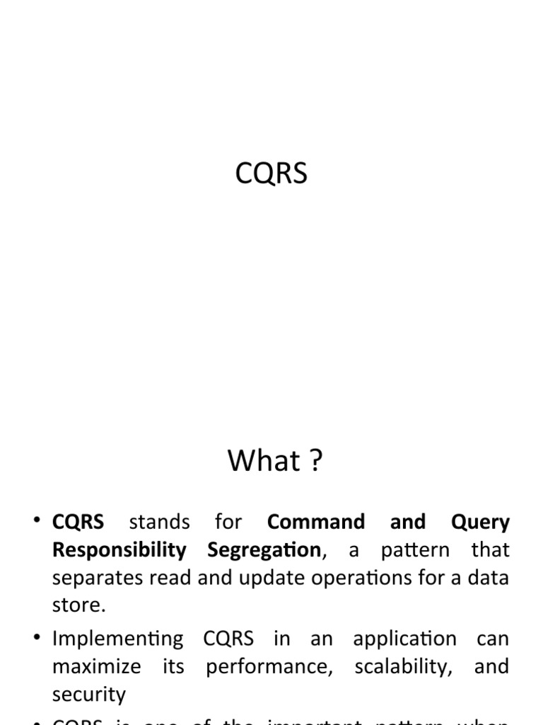 CQRS | PDF | Databases | No Sql
