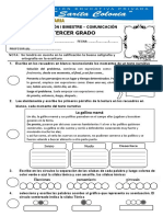 Evaluación I Bimestre Tercer Grado Comunicación