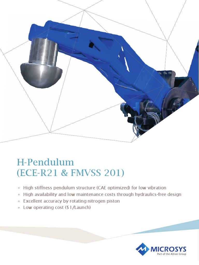 ECE-R21 & FMVSS 201 Pendulum System | PDF | Mechanics | Metrology
