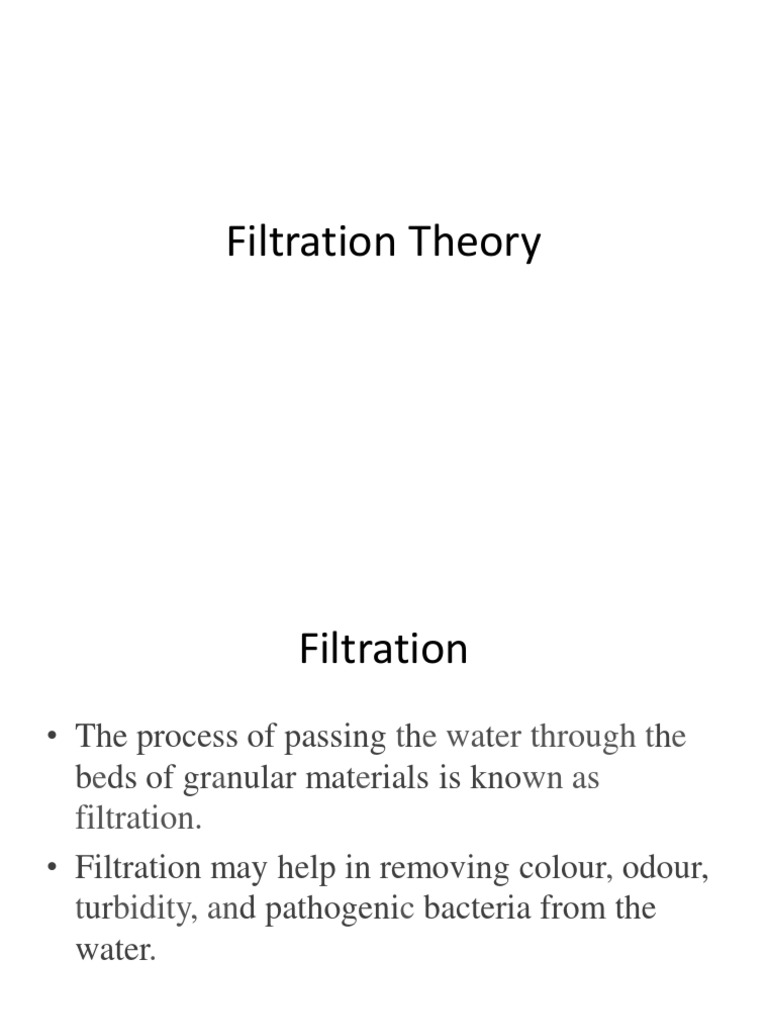 Filtration Theory PDF Filtration Sand