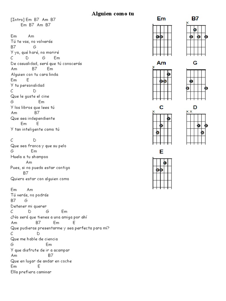 Acordes y letra de 
