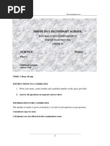 CHEMISTRY Grade 10 End of Term 3 2021