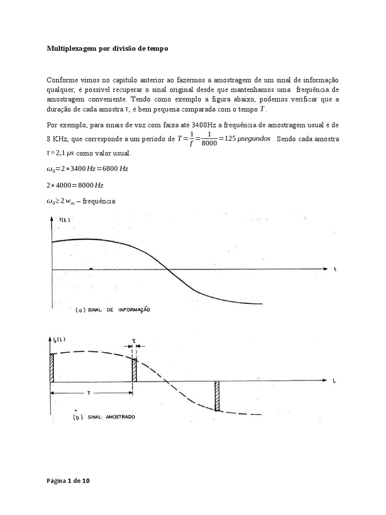 Multiplexação por Divisão de Tempo (TDM) | PDF | Tempo | Frequência
