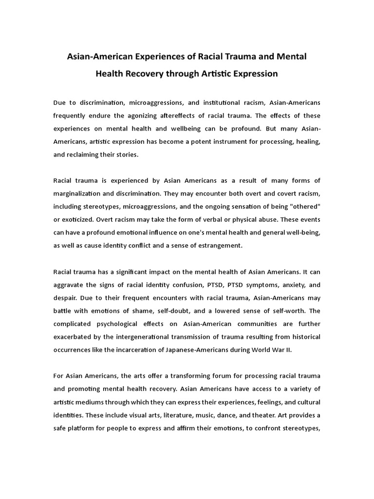 Asian-American Experiences of Racial Trauma and Mental Health Recovery ...