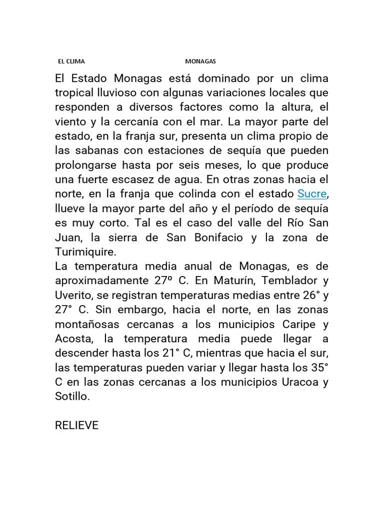 Estado Monagas PDF Ciencias de la Tierra Geografía Física