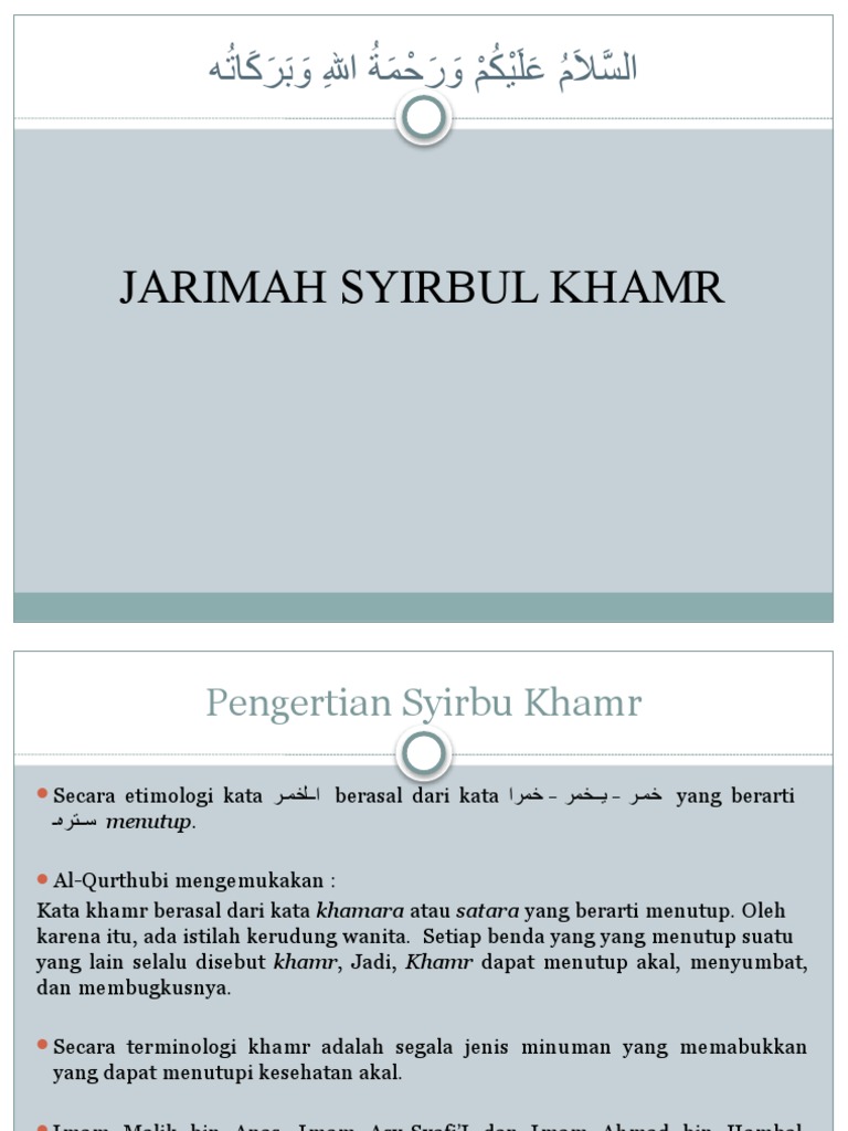 Jarimah Syarb Al-Khamr | PDF