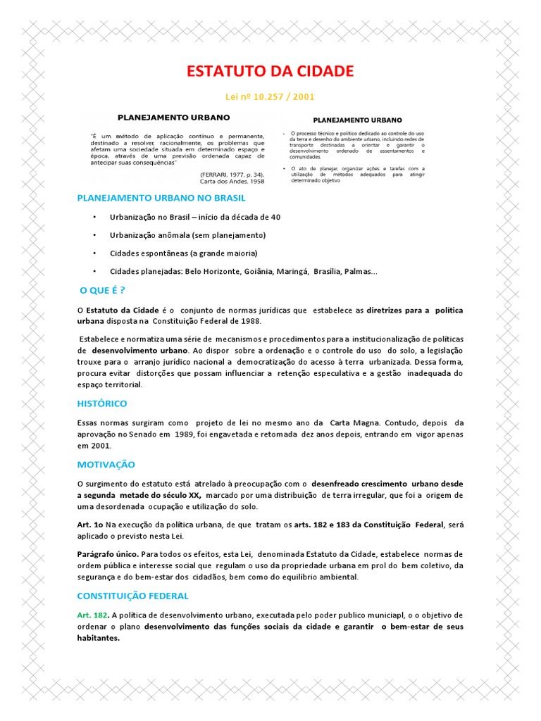 Estatuto Da Cidade 02 Pdf Política