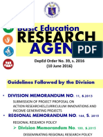 Basic Education Research Agenda
