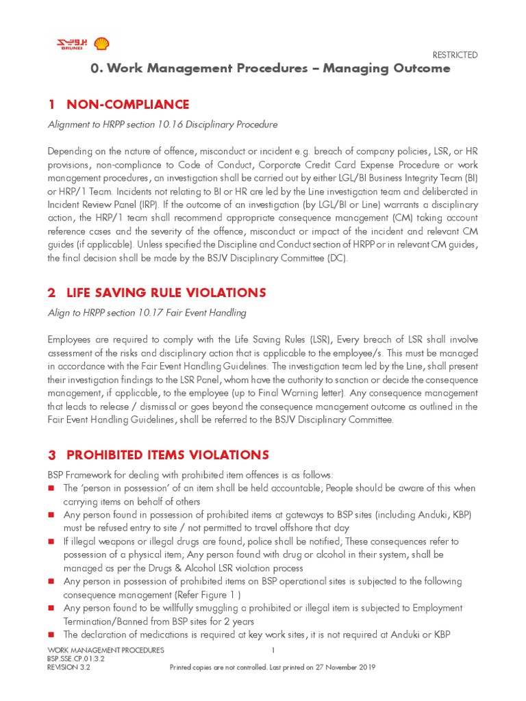 Work Management Procedures Overview | PDF | Personal Protective ...