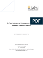 De Freud A Lacan: Del Síntoma Como Respuesta Verdadera Al Síntoma Analítico