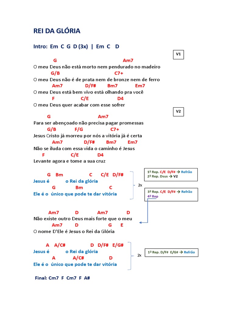 Rei Da Glória Cifra PDF