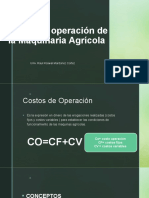 Costos de Operación de La Maquinaria Agricola