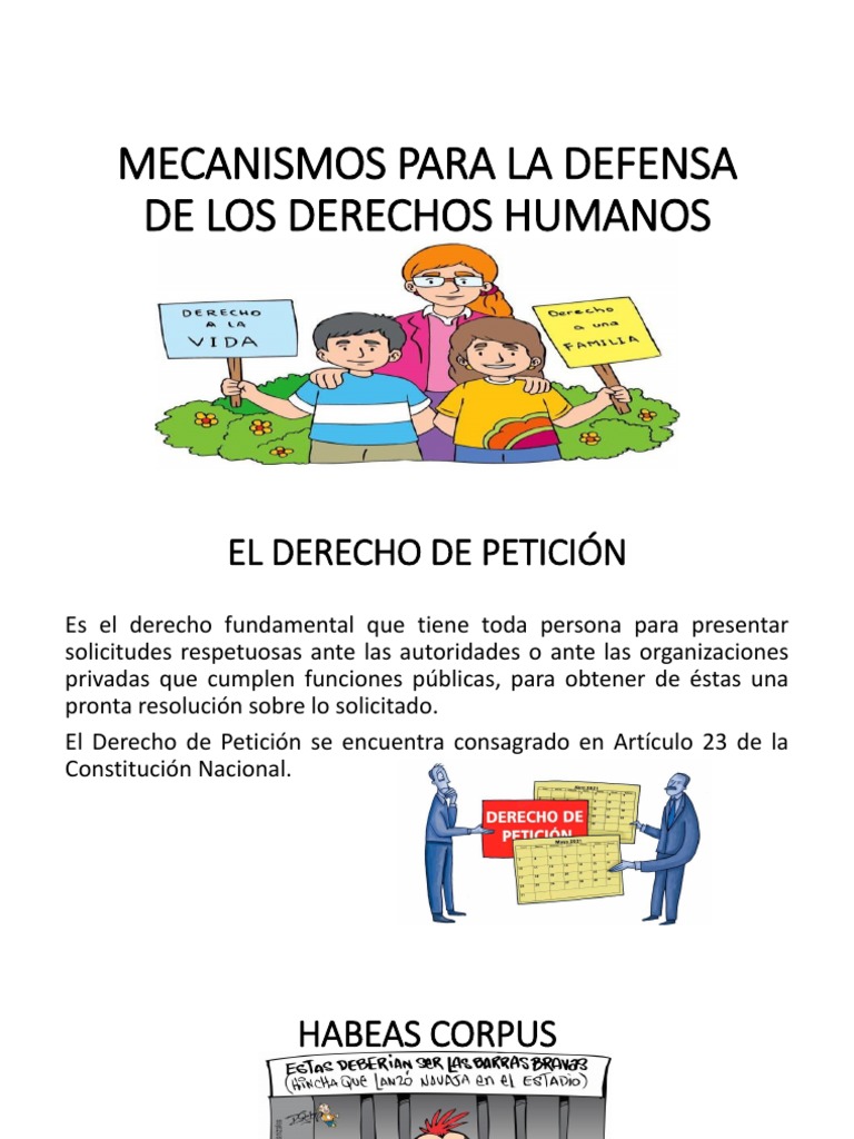 Mecanismos para La Defensa de Los Derechos Humanos y Formas de ...
