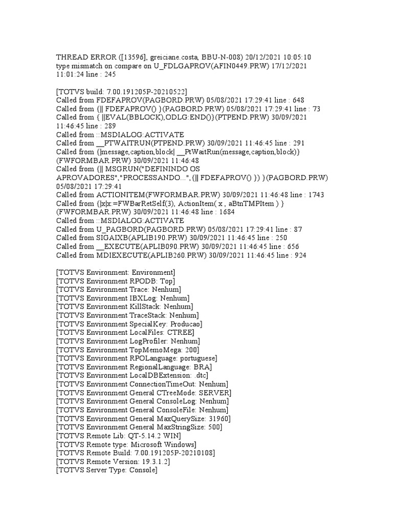 Picture Idea: Protheus Error Report Analysis Pdf Computer Engineering