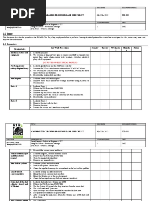 SOP-002 Crumb line cleaning procedure with checklist and signoff