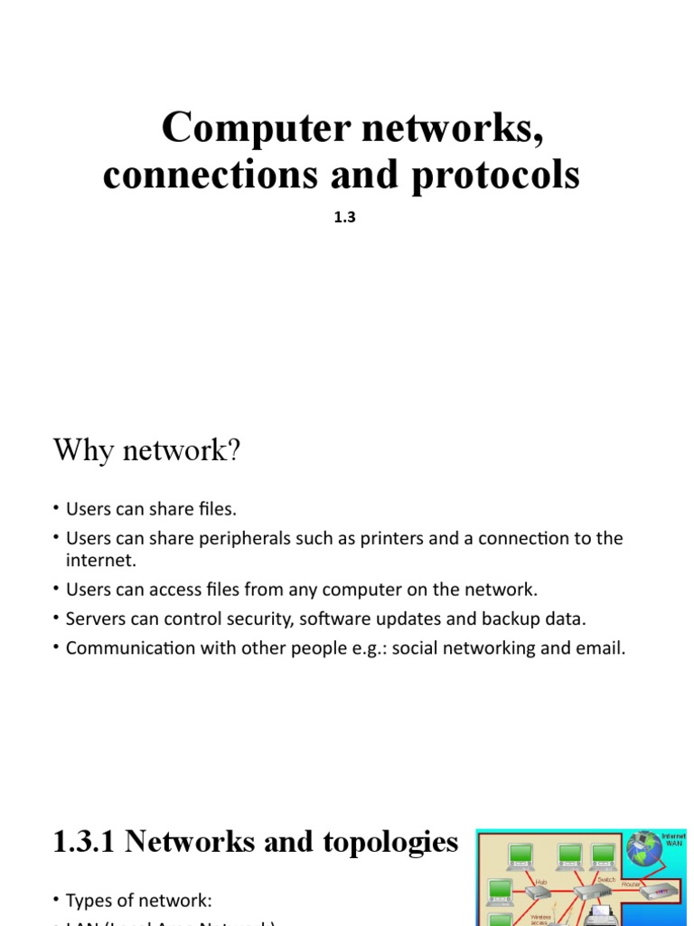 Computer Networks, Connections and Protocols 3 - 1 | PDF | Computer ...