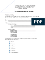 Survey Questionnaire for Mapeh Teachers