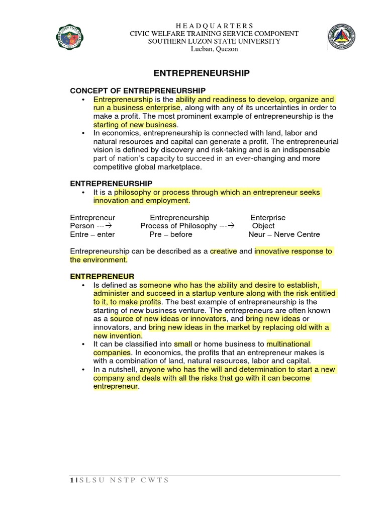 Entrepreneurship pdf entrepreneurship innovation