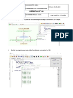 Ejercicios #08: DOCUMENTO: 00006 Fundamento de Programacion FECHA: 29-05-2022