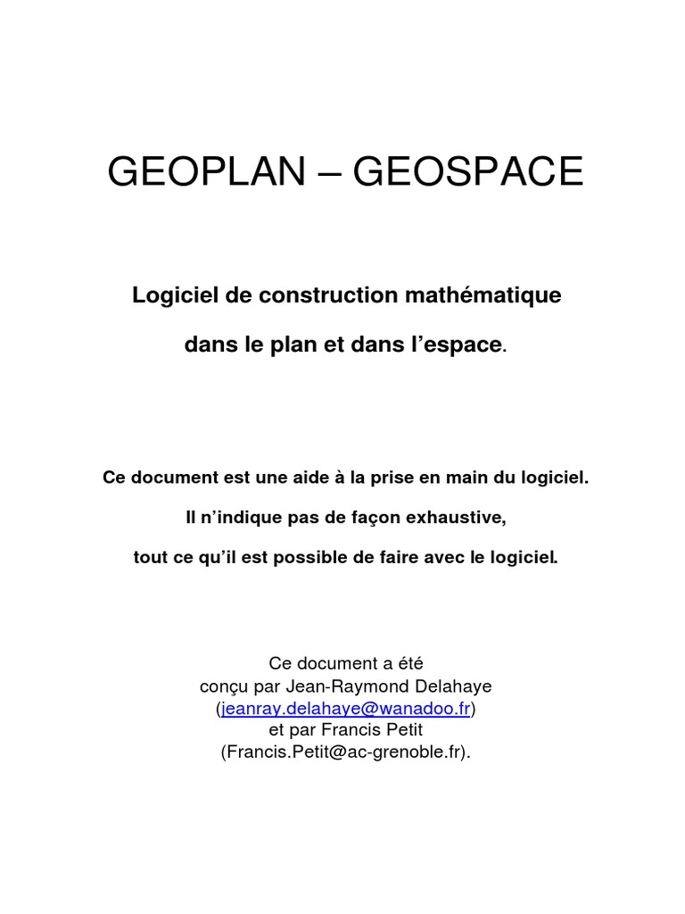 Guide d'utilisation de Géoplan-Geospace | PDF | Cercle | Logiciel