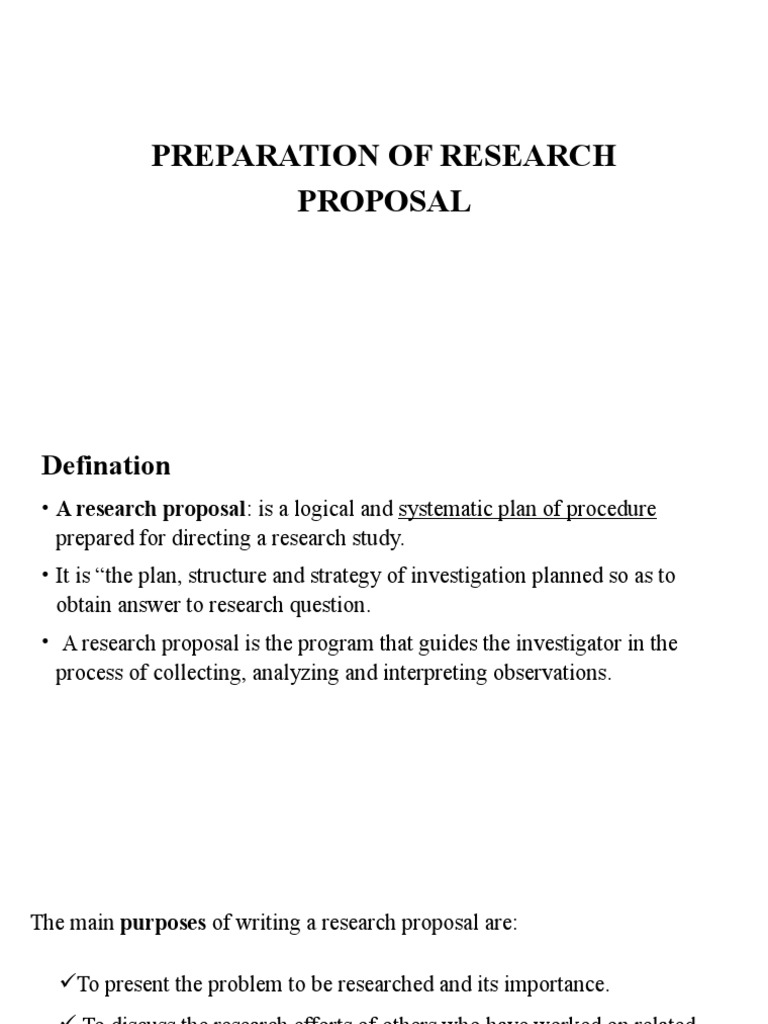 preparation of research proposal pdf
