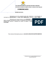 Comunicado: Instituto de Defesa Agropecuária Do Estado de Mato Grosso