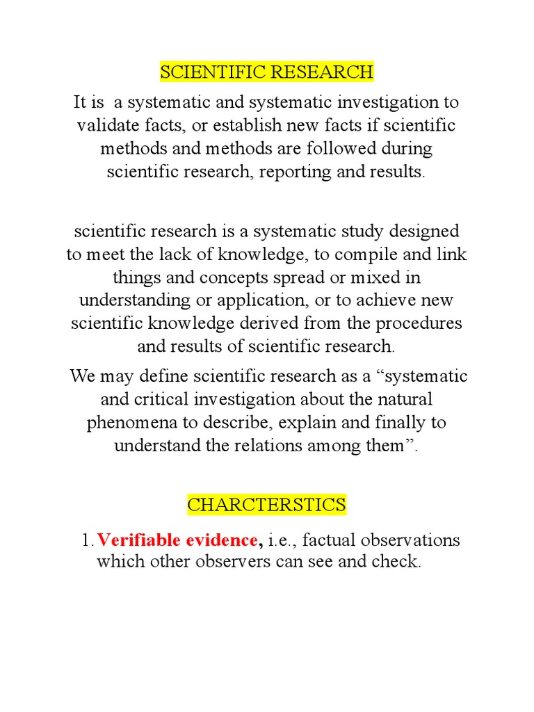 Scientific Research | PDF | Scientific Method | Science