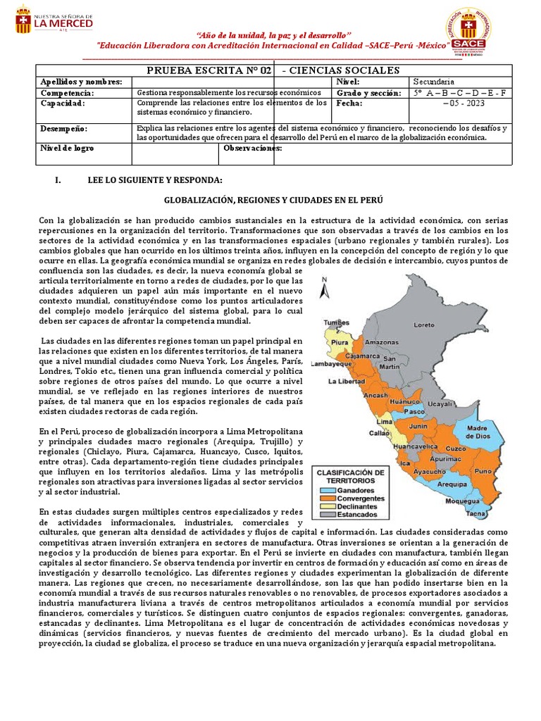 Prueba Escrita 3 Pdf Perú Lima