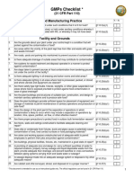 GMP Checklist Based on 21 CFR Part 110