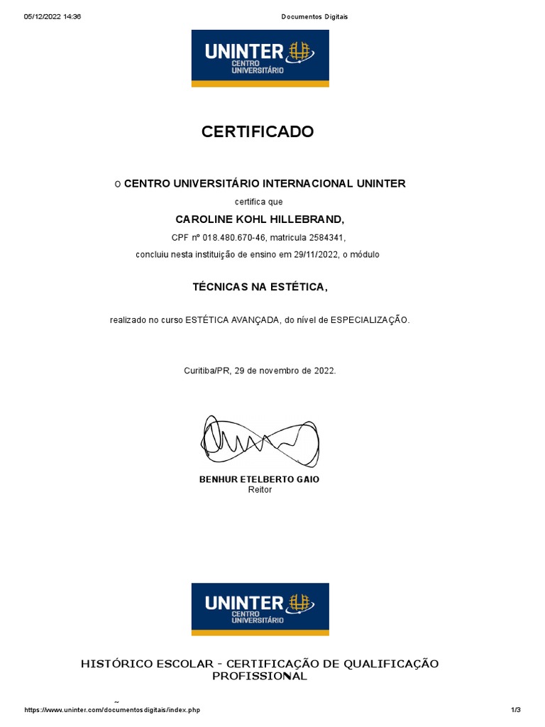Certificado 1 | PDF