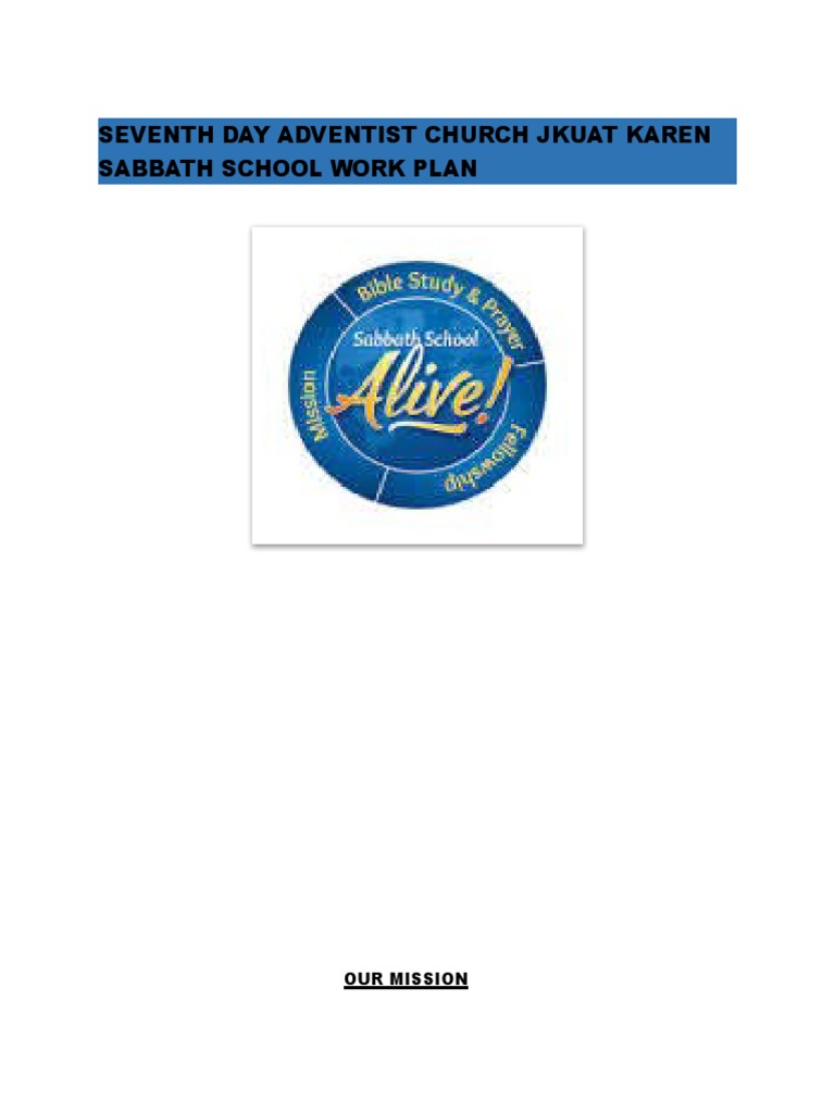 Seventh Day Adventist Church Jkuat Karen Sabbath School Work Plan | PDF ...