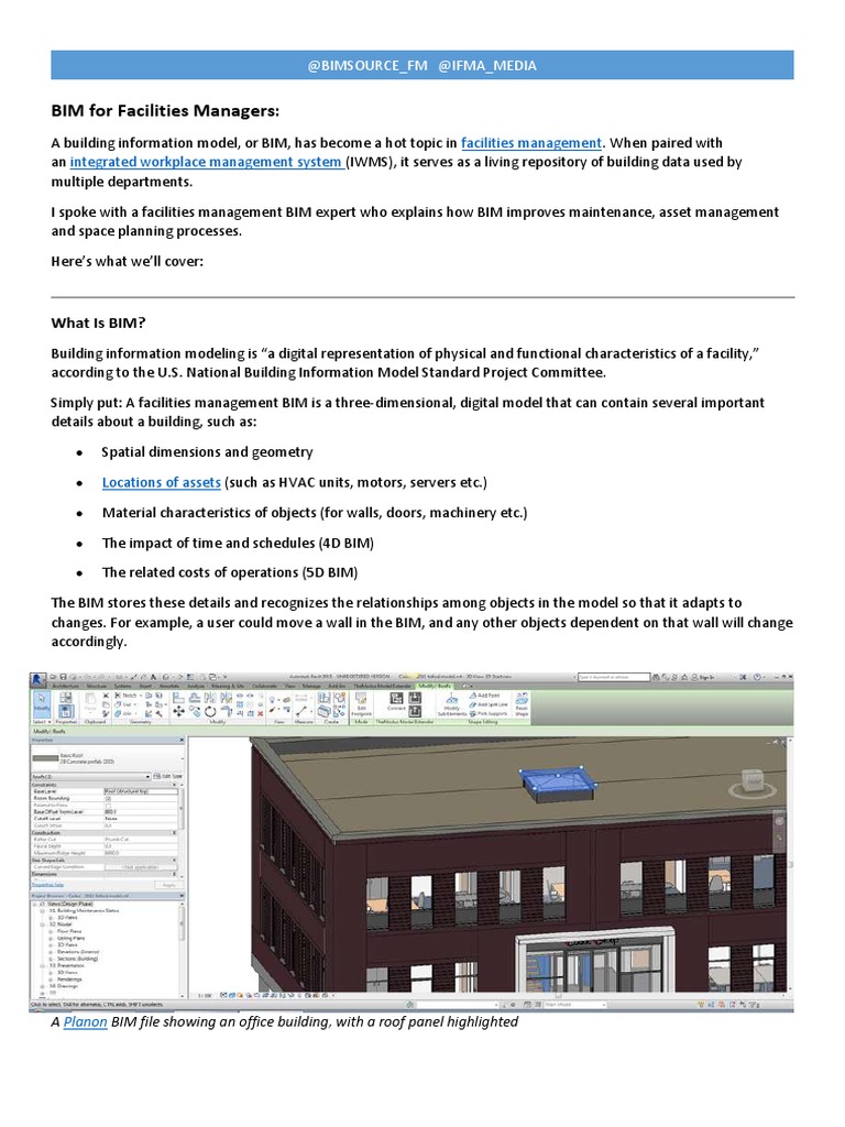 Benefits of BIM for Facilities Management | PDF | Building Information ...