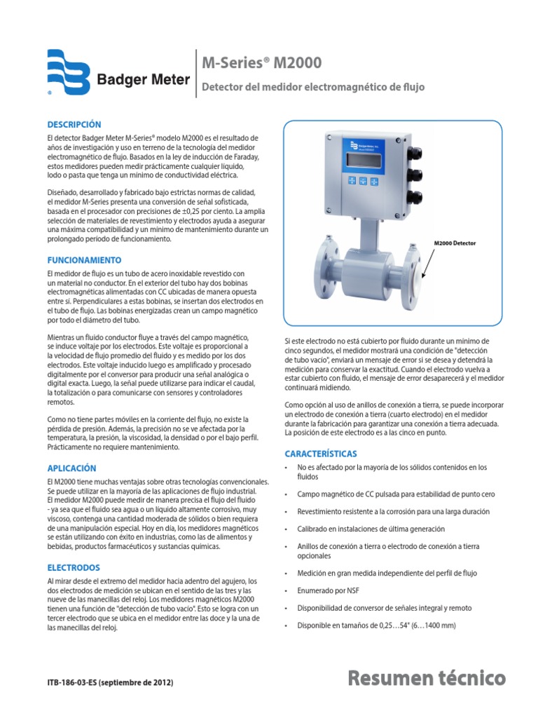 Badger M2000 Spanish Datasheet PDF