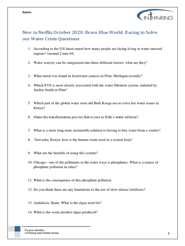 BraveBlueWorldQuestions Ess PDF