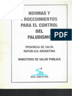 Normas y Procedimientos para El Control Del Paludismo