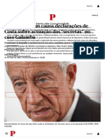 Marcelo Põe em Causa Declarações de Costa Sobre Actuação Das Secretas No Caso Galamba - Presidente Da República - PÚBLICO