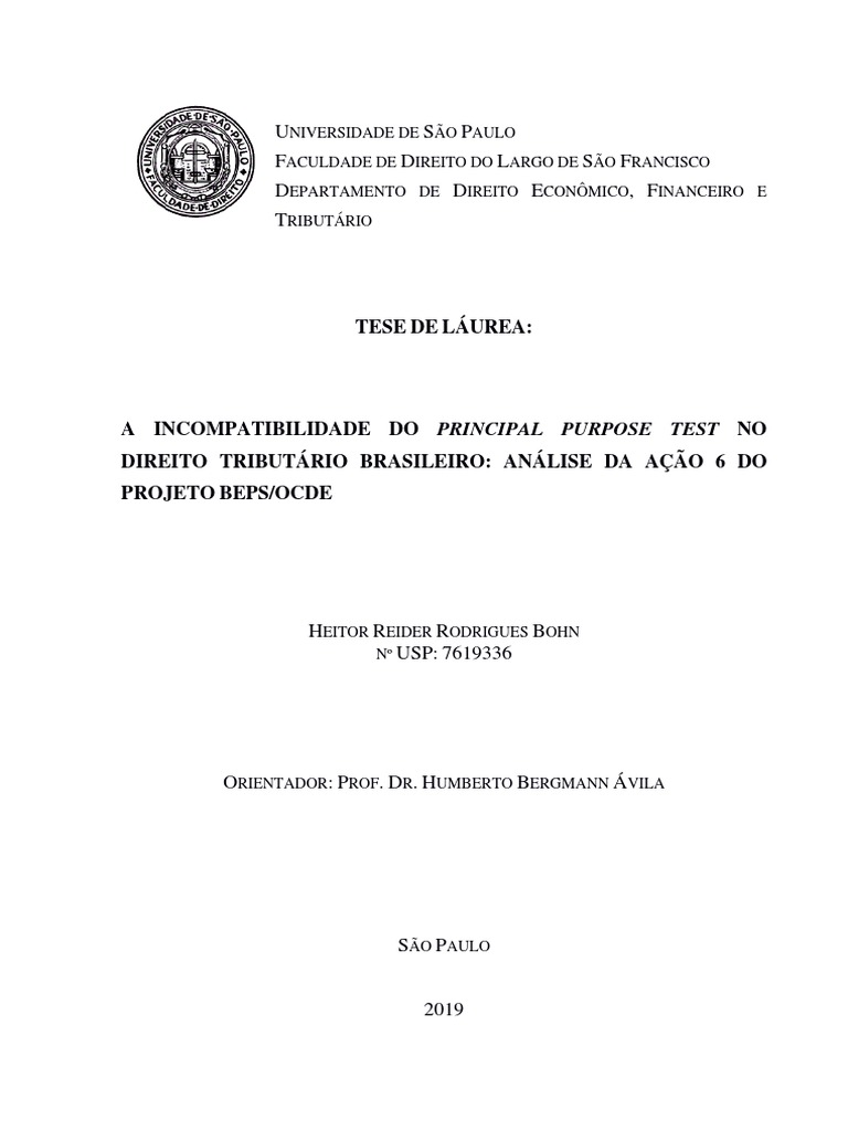 Tese de Láurea Versão Definitiva Heitor Reider Rodrigues Bohn USP 2019 ...