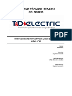 Informe de Mantenimiento de Subestaciones Electricas Tecsup