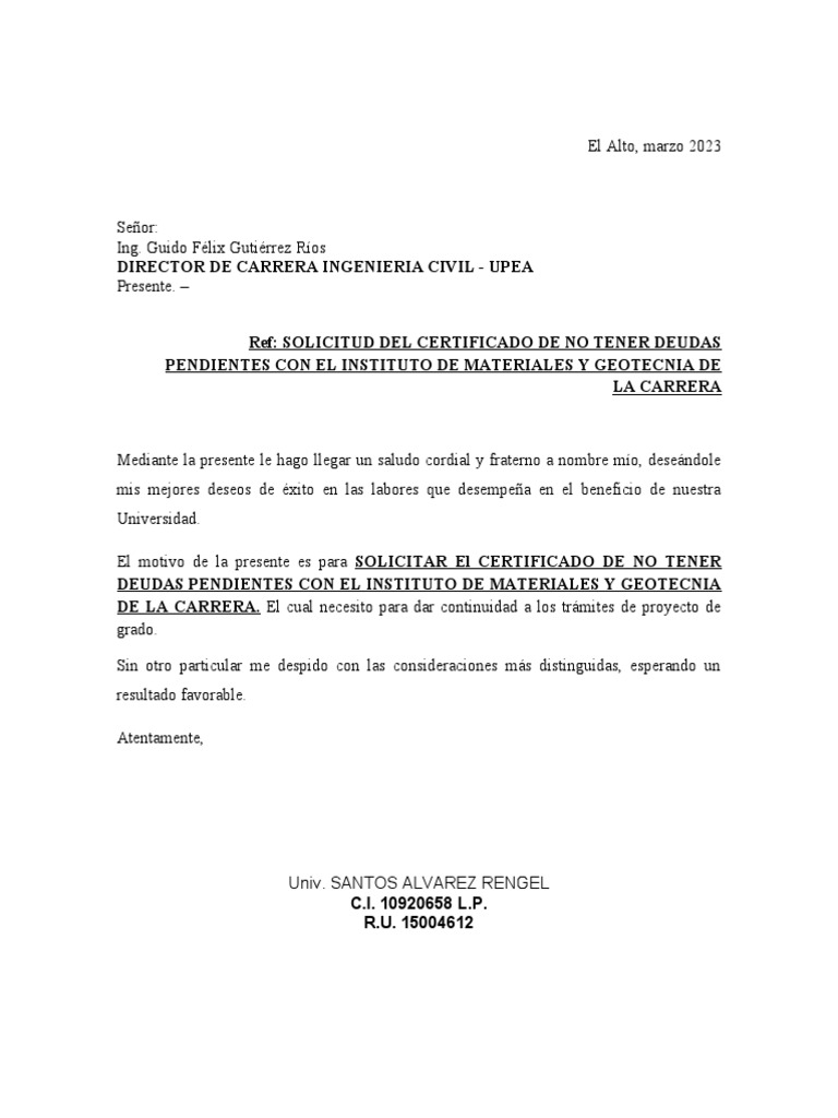 Carta Oficial | PDF