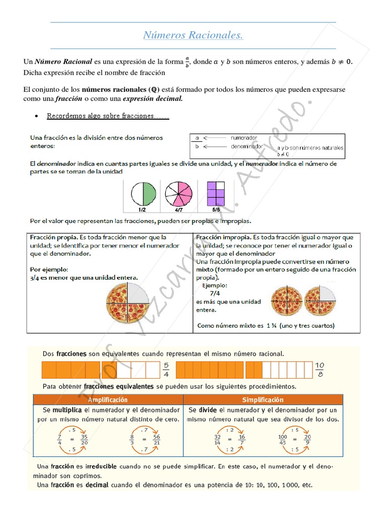 Racionales. 1° Parte. | PDF | Número racional | Matemáticas
