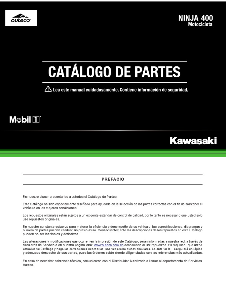 Catálogo de Partes Ninja 400 | PDF | Sistema de freno antibloqueo ...