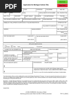 Application For Michigan Vehicle Title: Use Tax Return Claim For Tax Exemption